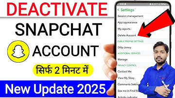 How to Deactivate Snapchat Account Temporarily 2025 | Snapchat Deactivate Kaise Kare | Snapchat