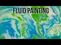 Acrylic Fluid Painting | Blues and Greens