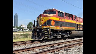 UP Gravel Train With KCS Lead, Richmond Ave. Crossing, Houston TX 6/22/23