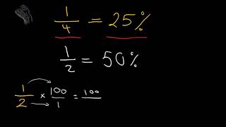 تحويل الكسور الى نسبة مئوية  fraction to percentage