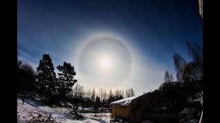 Very solid and vivid 22° Halo ring in the Cirrostratus clouds Very solid and vivid 22° Halo ring in the Cirrostratus clouds