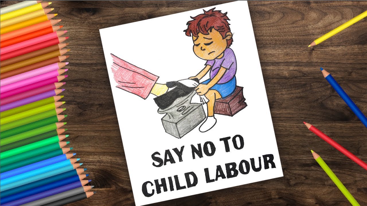 Poster depicting child rights and protection against child labour on Craiyon