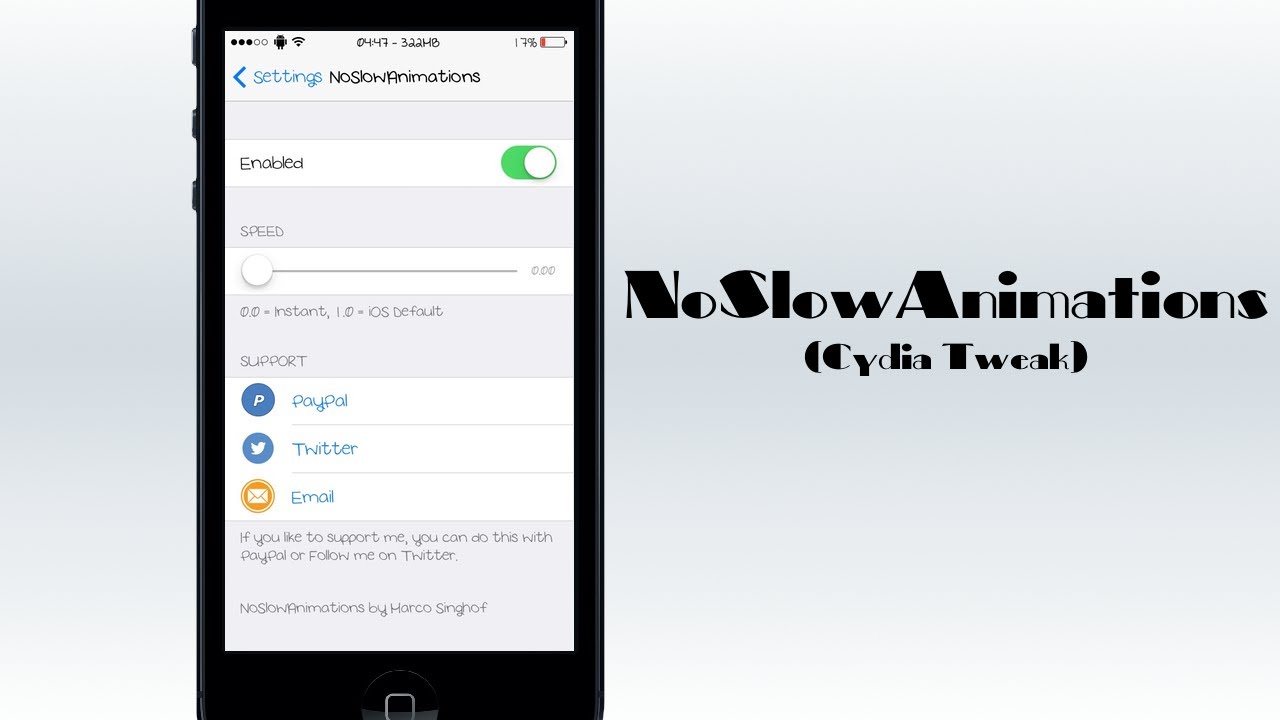 NoSlowAnimations - Cydia Tweak - Review by CM Apps