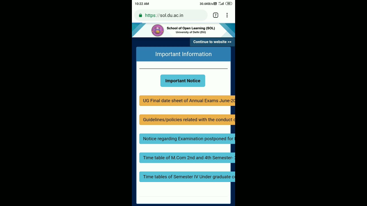 released DU SOL Admit Card 2021