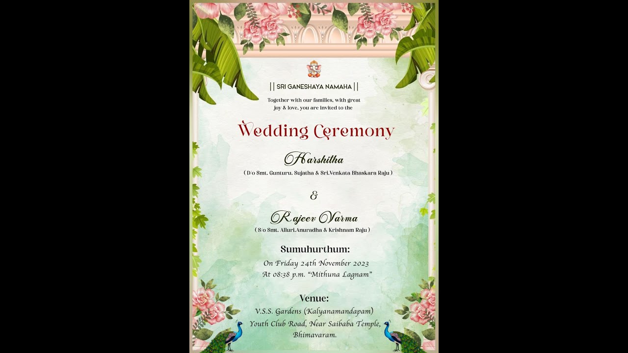 HARSHITHA WEDS RAJEEV VARMA || 24TH NOV 2023 || LIVE BY MJ LIVE EVENTS