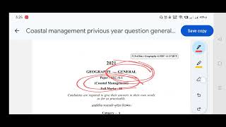 Coastal management General question paper Calcutta University