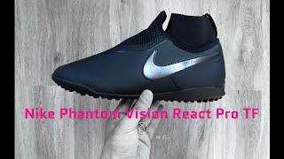 Nike Phantom Vision React Pro TF ‘All Black’ | UNBOXING & ON FEET | football shoes | 4K