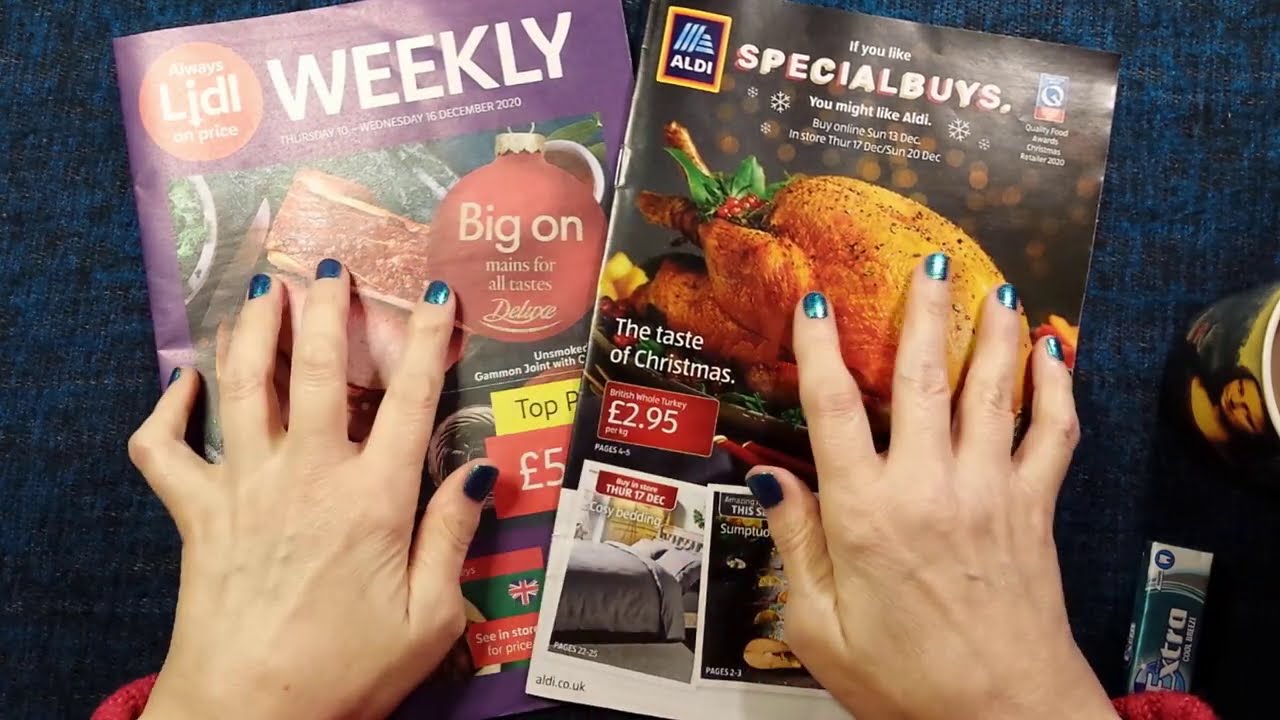 ASMR | Aldi Sales Circular Whispered Chat & Ramble Show & Tell - Page Flipping - Christmas Food!