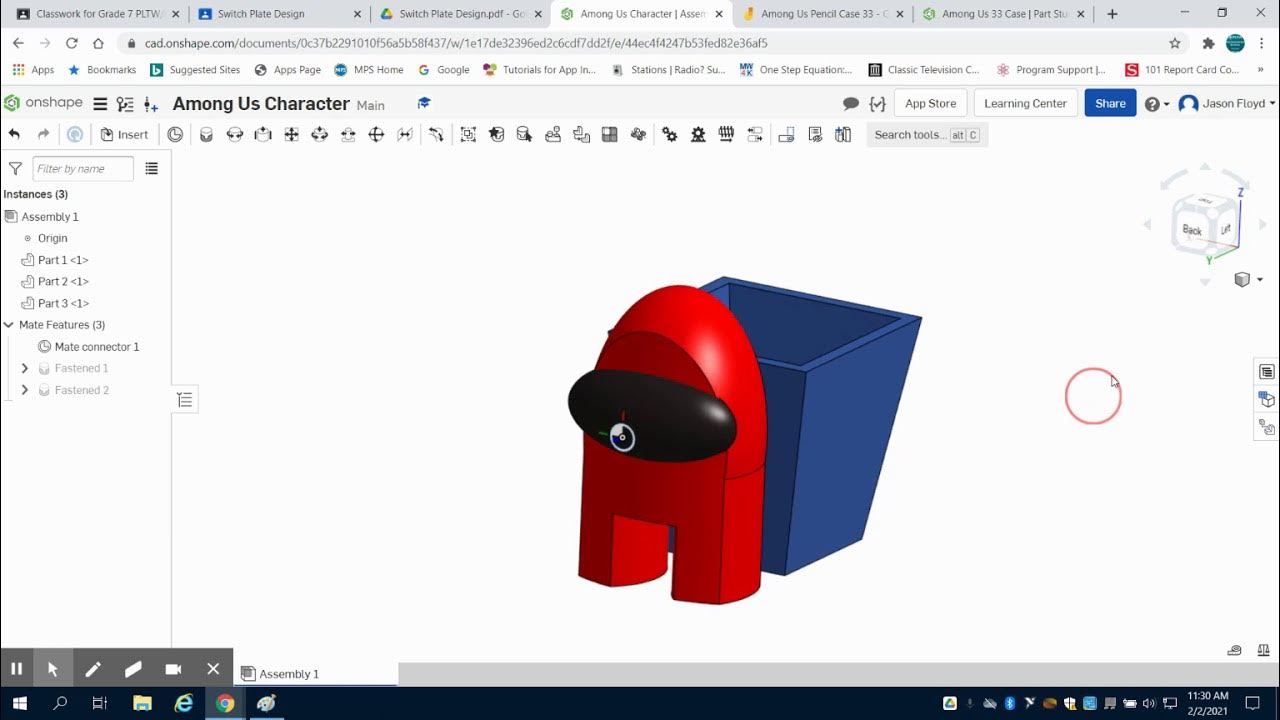 Among Us Character and Pencil Holder In Onshape 1 YouTube