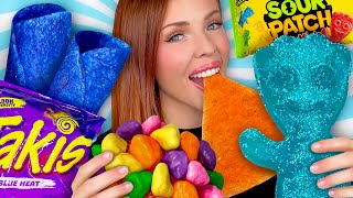 ASMR MUKBANG, World's Largest Gummy Candy, Giant Sour Patch Kids, Blue Takis, Nerds Clusters 먹방
