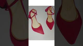 “Hand-Painted Designer Heels 👠✨ | Fashion Illustration Process #Shorts”