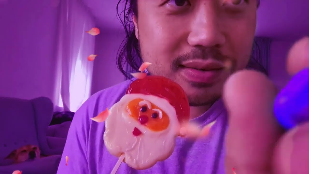 ASMR Santa Lollipop & Writing On Your Face