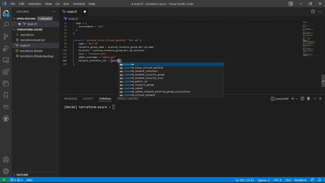 Building a Linux VM in Azure with Terraform