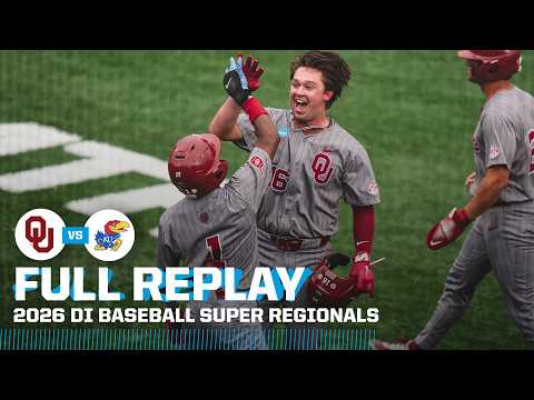 Oklahoma vs Kansas: 2026 NCAA baseball super regionals Game 1 | FULL REPLAY