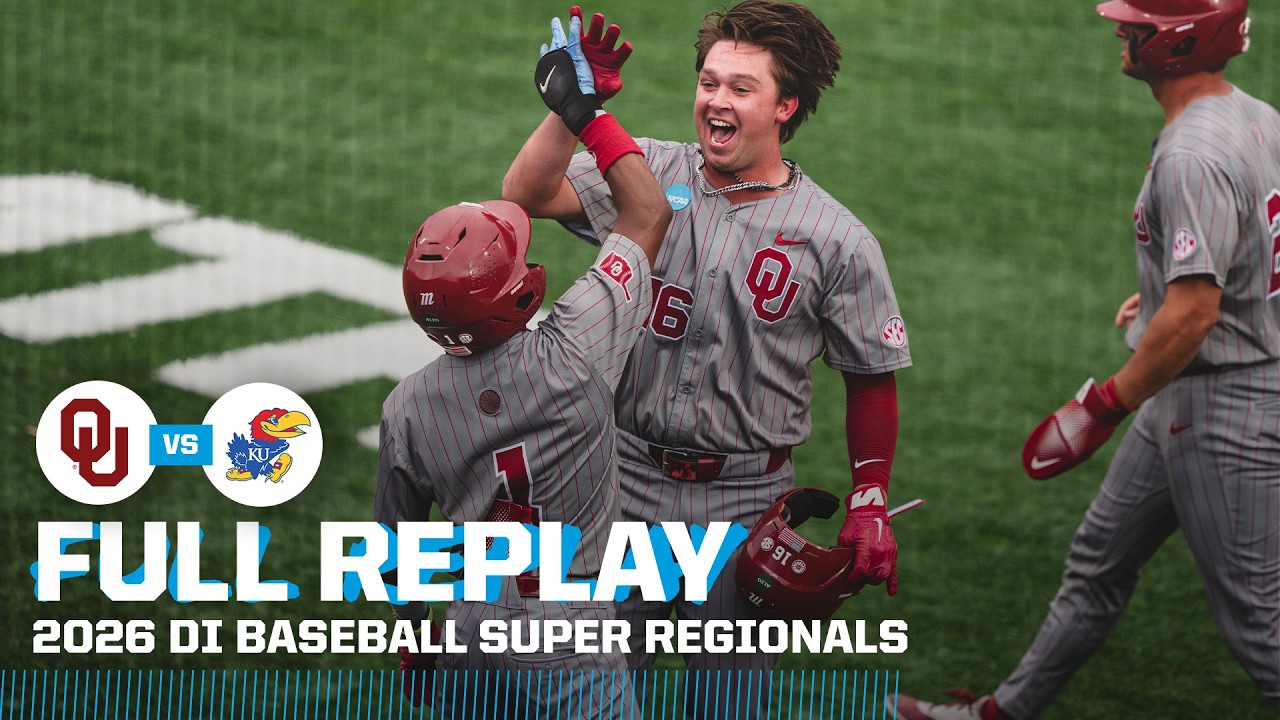 Oklahoma vs Kansas: 2026 NCAA baseball super regionals Game 1 | FULL REPLAY