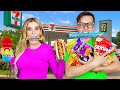 Eating Only GAS STATION FOOD for 24 Hours! Matt and Rebecca