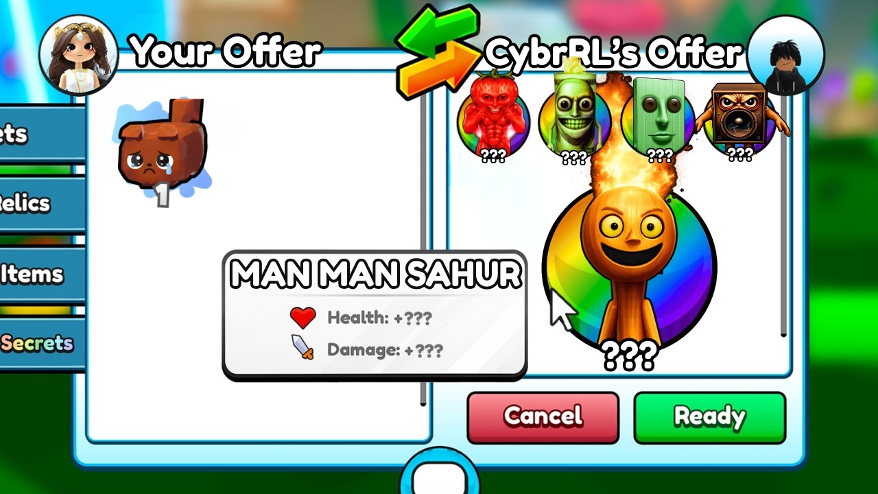 Trading From NOTHING To MAN MAN SAHUR In Brainrot Evolution (Roblox)