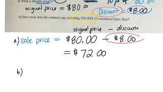 How to calculate discount sale price and tax gr 9 (Grade 9 Applied) review 01 24 20