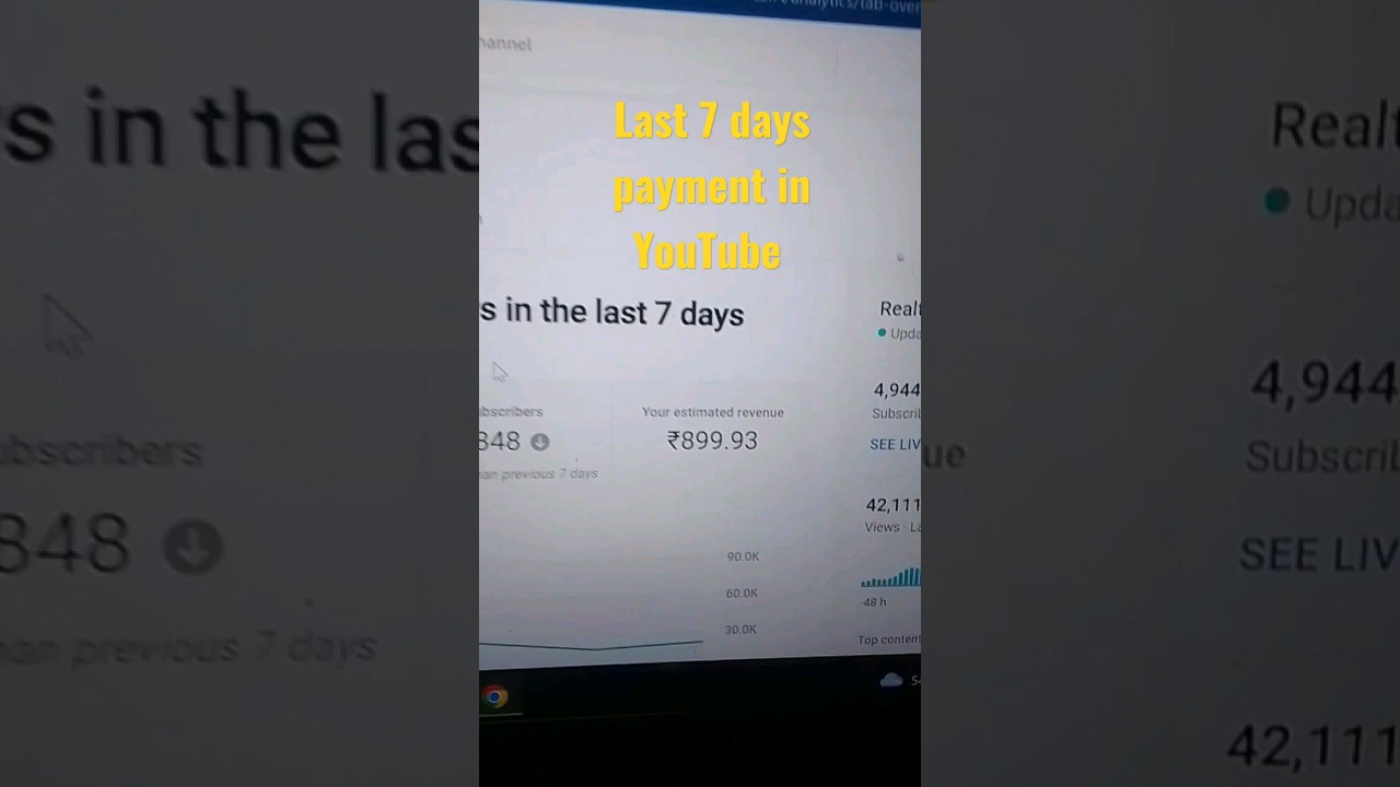 last 7 days payment my YouTube channel earning money