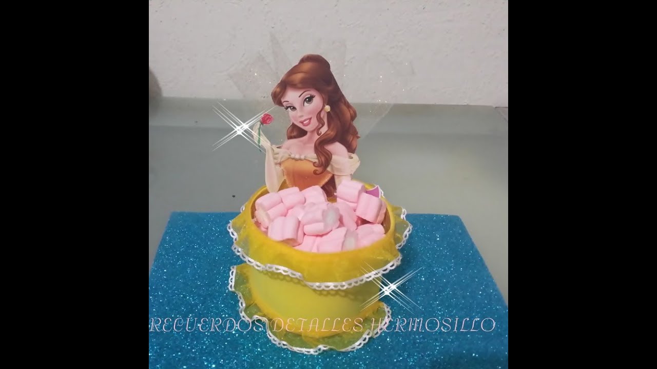 DIY Como Hacer dulcera princesa bella para mesa de dulces