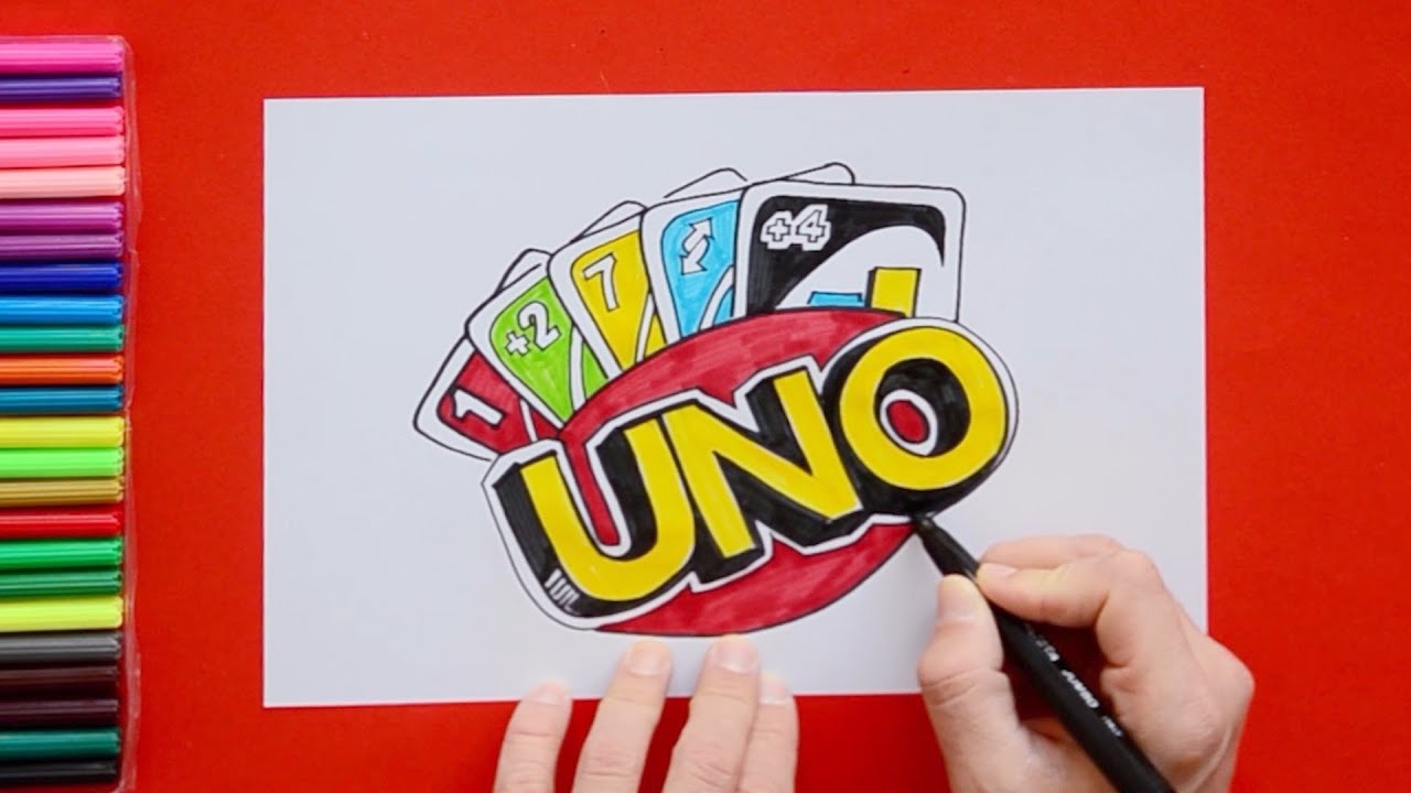 How to draw UNO Card Game Logo YouTube