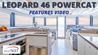 Leopard 46 Powercat Features Video 2022 by BoatTEST.com