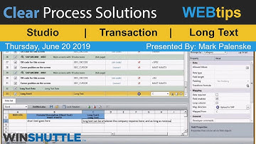 WINSHUTTLE Tutorial and WEBTips: Studio: Tips & Tricks Working with Long Text