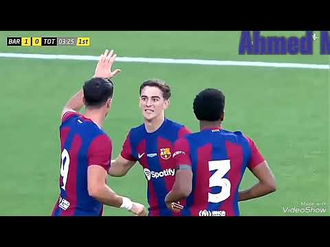 ملخص مباراة برشلونة وتوتنهام 4 2 كاس خوان جامبر بطولات