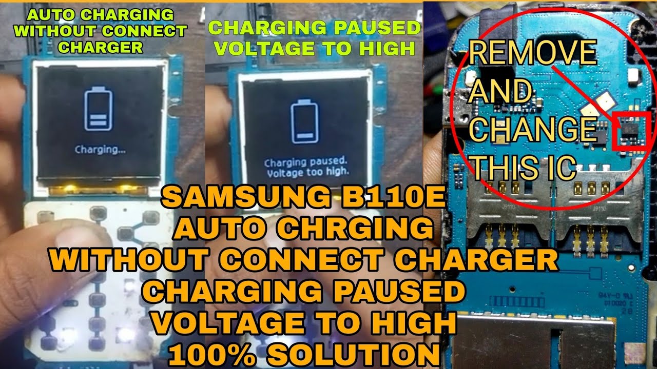 Samsung B110E Auto Charging & Charging Paused Voltage To High Problem