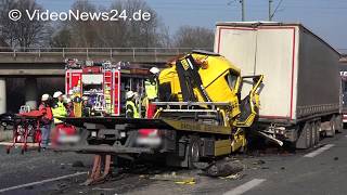 07.02.2018 - VN24 - Abschleppwagen verunglückt auf A1 bei Unna