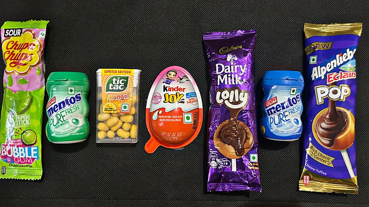 ASMR Most Popular Candys / some lots of colorful rainbow lollipop candy / unpacking chocolate eat