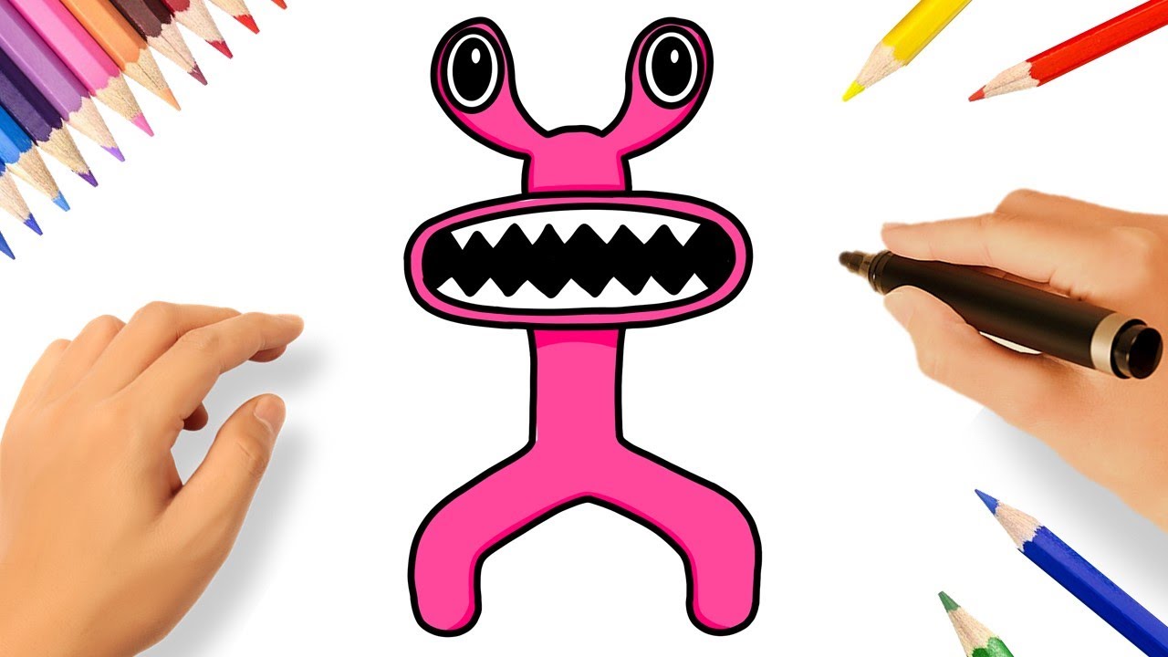 Cómo dibujar a Pink de Rainbow Friends