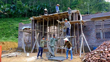 Prepare wood - Make scaffolding from wood and bamboo - Pour the porch ceiling _ Phuong's family life