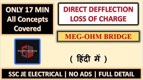 Measurement of High Resistance | Direct Deflection Method | Loss of Charge Method | Megohm Bridge |