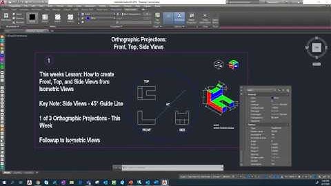 How to create Front, Top, Side Views - Orthographic Projection 1