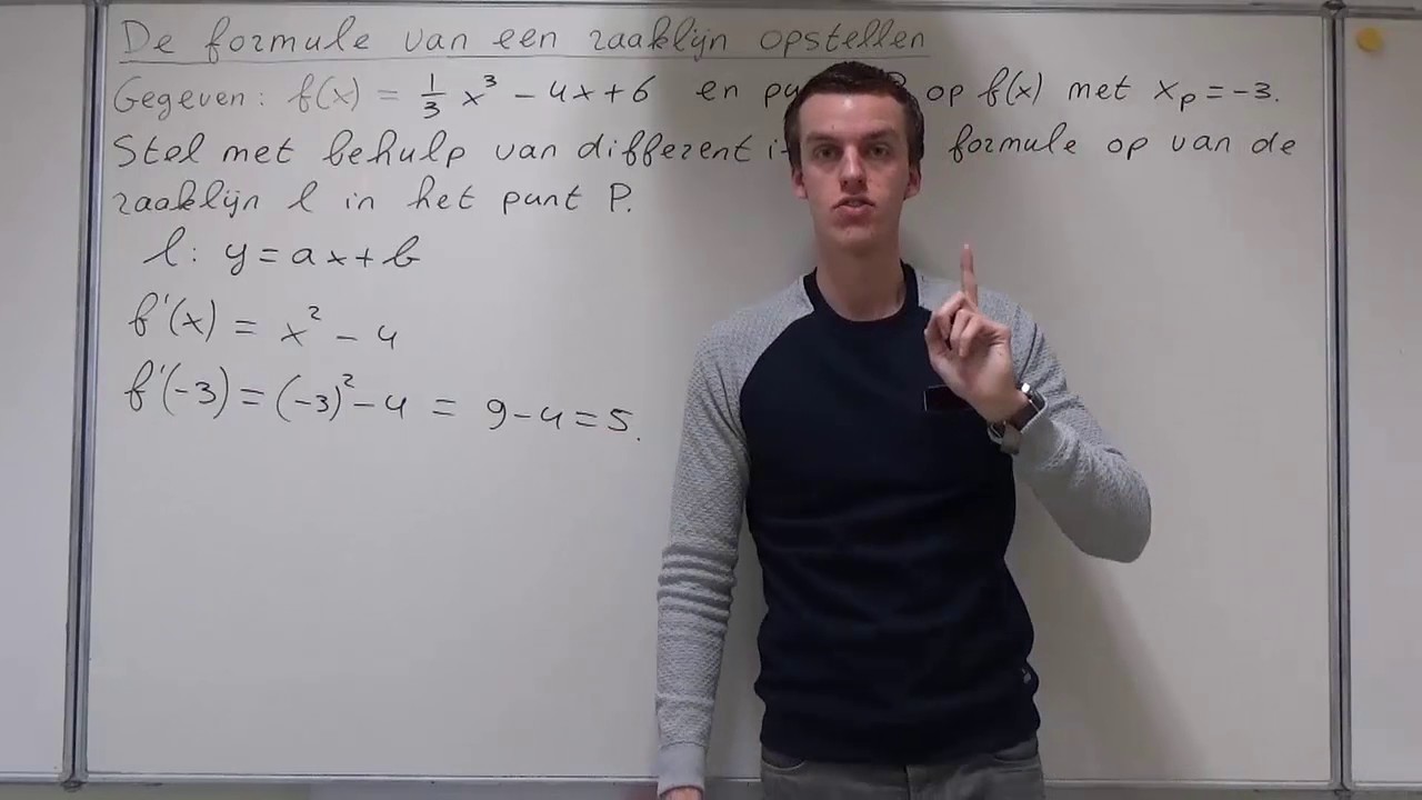 Formule van een raaklijn opstellen (VWO wiskunde A) YouTube