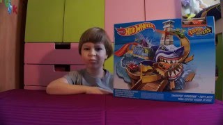 Хотвилс трасса порт акул с машинками меняют в воде цвет распаковка Hot Wheels Sharkpark unboxing