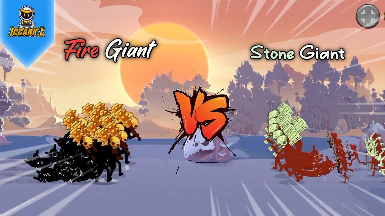 Pasukan Fire Giant Vs Pasukan Stone Giant Stick War Stickman
