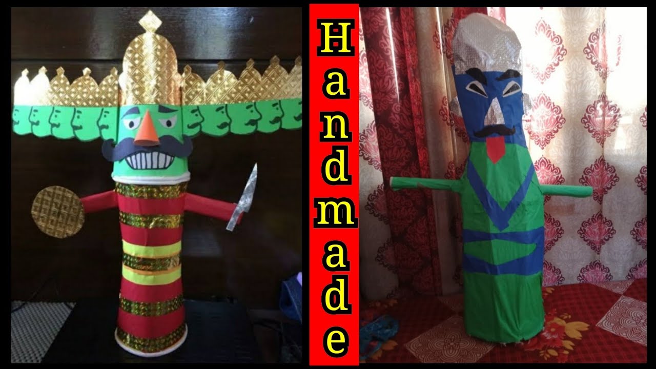 Handmade Ravan|Ravan made by waste Material| Ravan making ideas ...