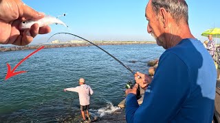 Jetty Fishing Packery channel with LIVE and CUT BAIT for a Dinner Fish! CATCH and COOK