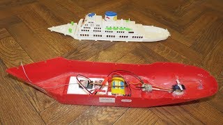 Put a rubber band on it #0190 toy boat converted to Radio Control