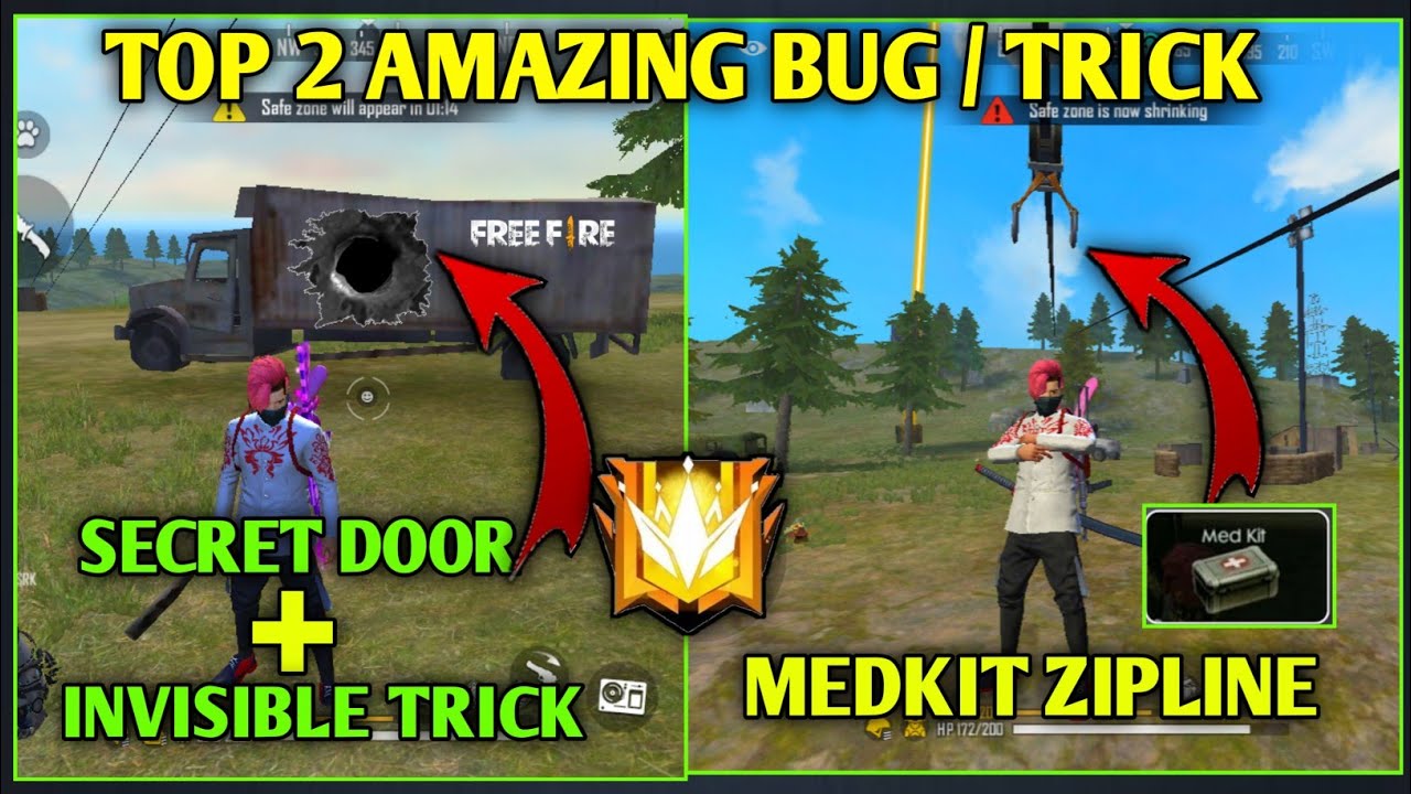 Free fire Top 2 bug / glitches | free fire HIDDING PLACE ...