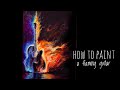How To Paint A Flaming Guitar 🎸 🔥