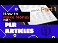 How to Make Money with PLR Articles (Mini Course Part 1)
