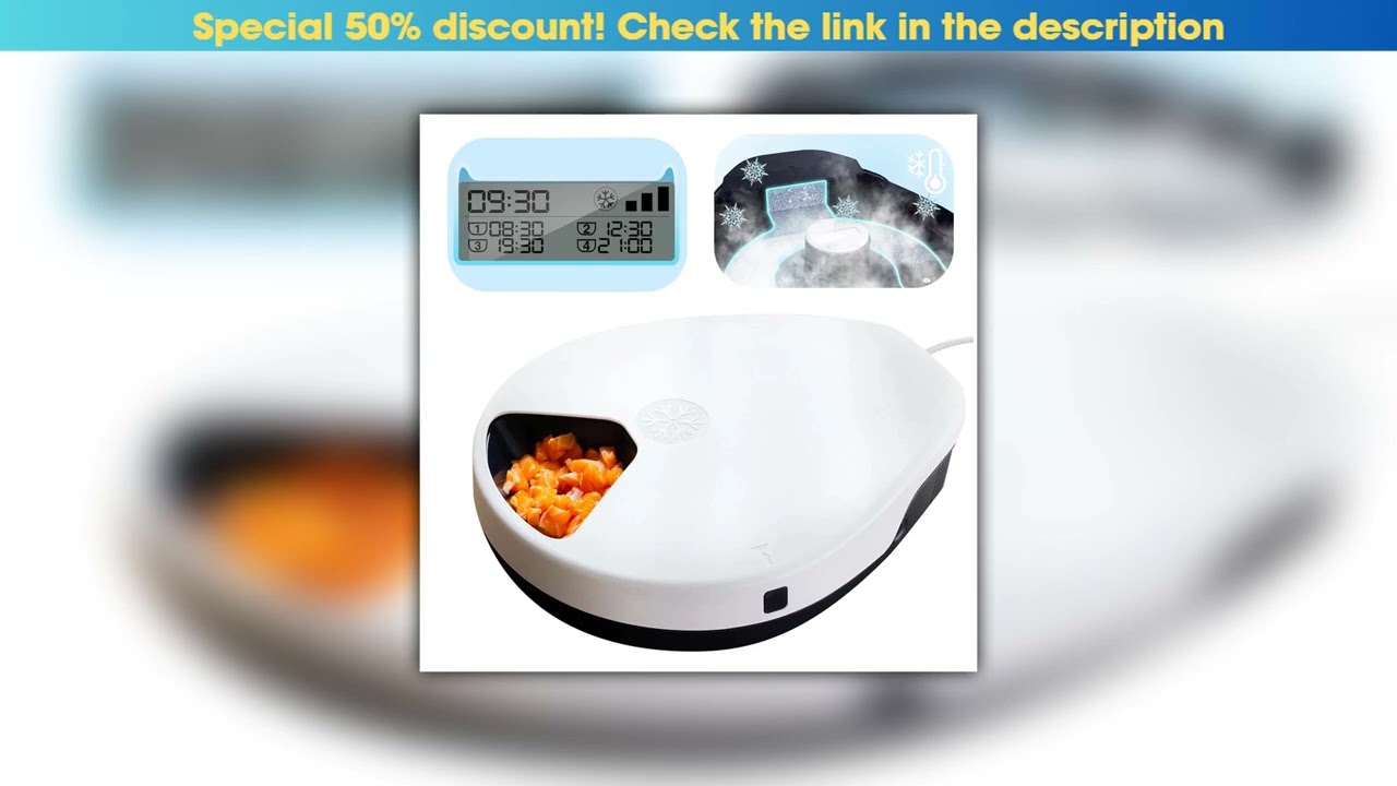 Hot Picks Voford Automatic Pet Feeder Wet Food with Cooling, 5 Meal Timer Dispenser, Semiconductor•