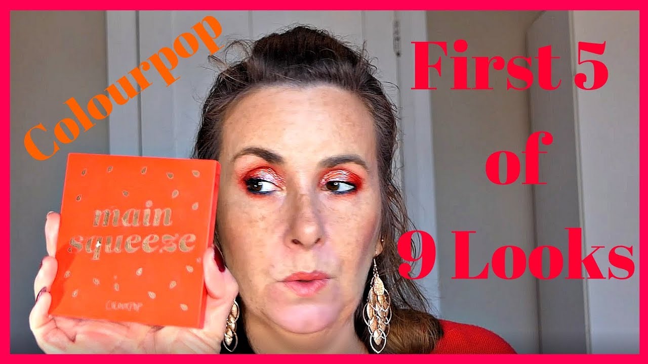 Colourpop Main Squeeze Palette. 9 Looks, 1 Palette. Looks 1 to 5. part 1 red eyeshadow looks