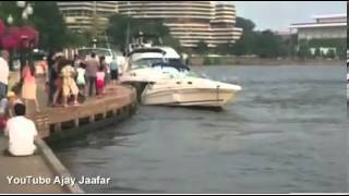 speeding police boat crashes into parked boats and flees screenshot 5