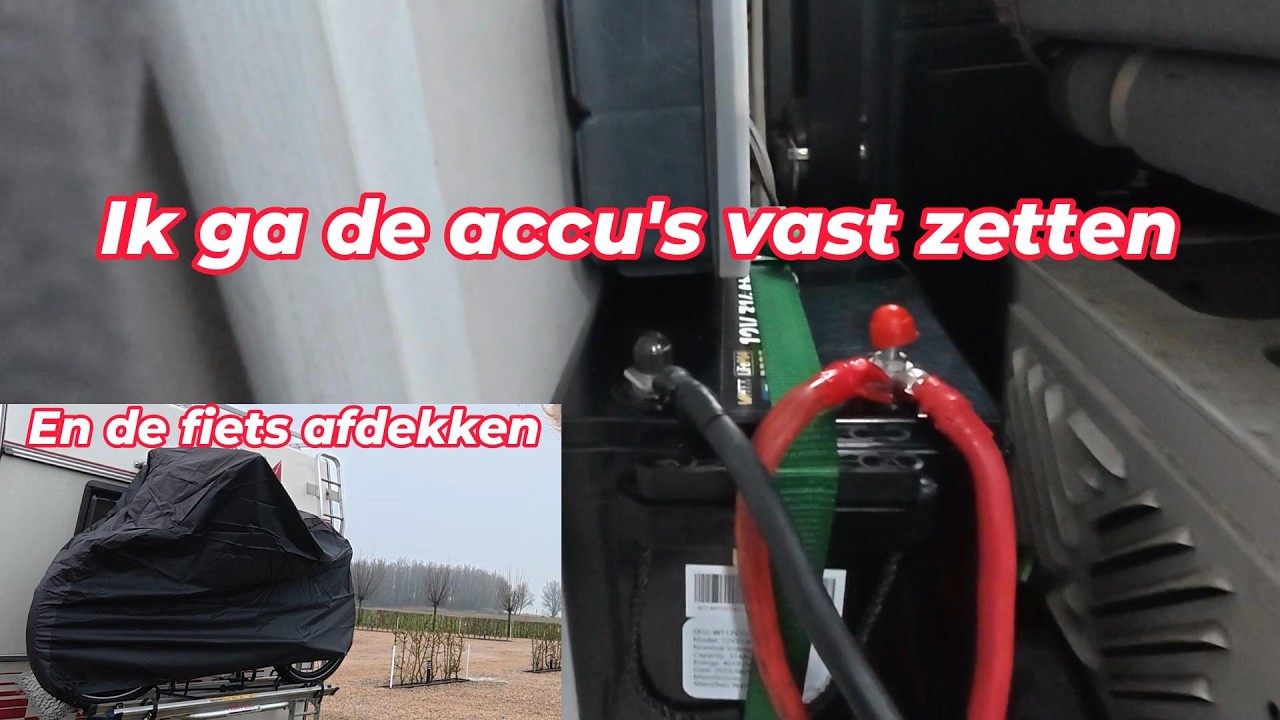 We gaan voortaan de fiets afdekken, en de accu's vastzetten