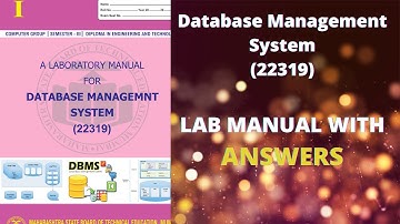 MSBTE |22319 Database Management System | Computer Department/IT | I Scheme Lab Manual Answers