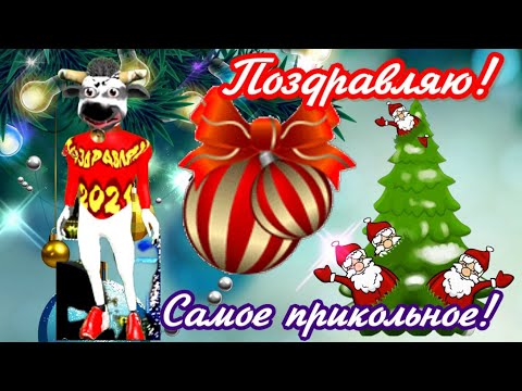 с Новым Годом ! Новый Год ! Прикольные видео поздравления и пожелания с новым Годом от БЫКА!